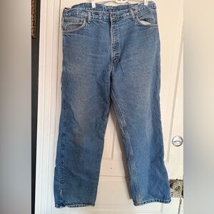 Carhartt Men's Flannel Lined Relaxed Blue Jeans 40x32